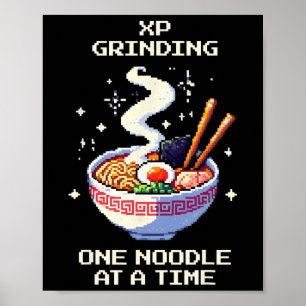 Xp グラインディング ラーメン ピクセルアート レトロゲーム ポスター