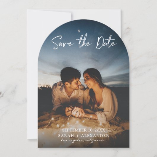 xPhoto - 手書き 縦型 Save the Date V2 招待状 (正面)