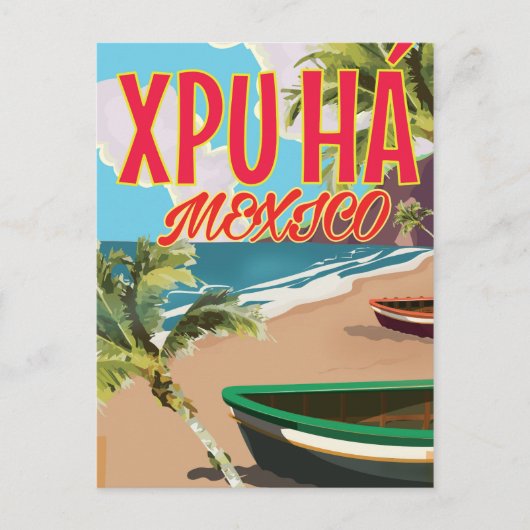 Xpu Há メキシコビーチポスター ポストカード (正面)