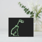 XRAY PUPY DOG SKELETON SITTING - GREEN ポストカード (スタンド正面)