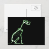 XRAY PUPY DOG SKELETON SITTING - GREEN ポストカード (正面/裏面)