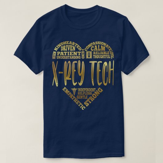 XRey Tech金ゴールドナース週間ナース日クリスマス Tシャツ (デザイン正面)