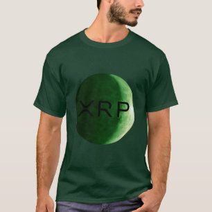XRPのさざ波の深緑色の月のTシャツ Tシャツ
