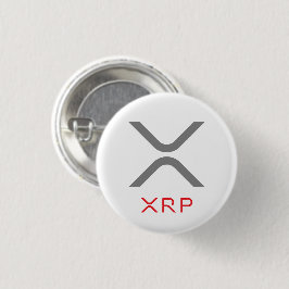 XRPのさざ波の灰色及び赤いロゴ|ボタン 缶バッジ