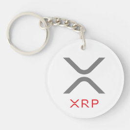 XRPのさざ波の灰色及び赤いロゴ| Keychain キーホルダー