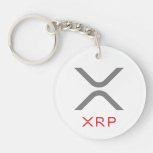 XRPのさざ波の灰色及び赤いロゴ  Keychain キーホルダー