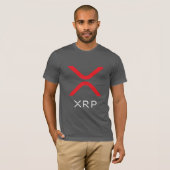 XRPのさざ波の赤く及び白いロゴ|のフットボールのワイシャツ Tシャツ (正面フル)