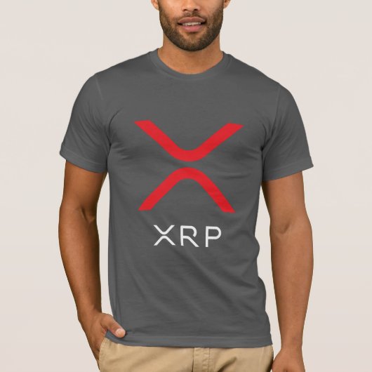 XRPのさざ波の赤く及び白いロゴ|のフットボールのワイシャツ Tシャツ (正面)