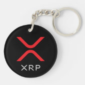 XRPのさざ波の赤く及び白いロゴ| Keychain キーホルダー (裏面)