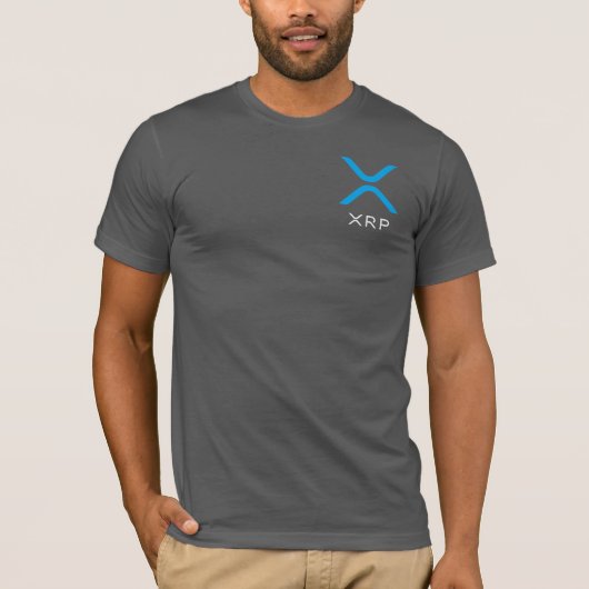 XRPのさざ波の青及び白いロゴ|のフットボールのワイシャツ Tシャツ (正面)