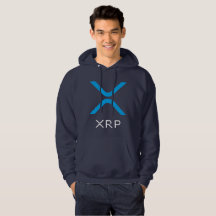 XRPのさざ波の青及び白いロゴ|のフード付きスウェットシャツ