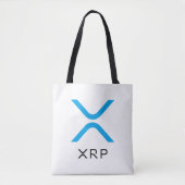 XRPのさざ波の青及び黒いロゴ|のトートバック トートバッグ (正面)