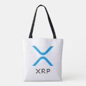 XRPのさざ波の青及び黒いロゴ|のトートバック トートバッグ (裏面)