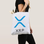 XRPのさざ波の青及び黒いロゴ|のトートバック トートバッグ (クローズアップ)