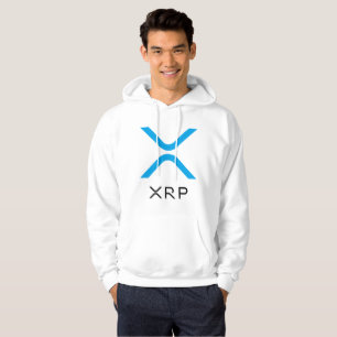 XRPのさざ波の青及び黒いロゴ のフード付きスウェットシャツ パーカ