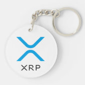 XRPのさざ波の青及び黒いロゴ| Keychain キーホルダー (裏面)