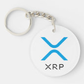 XRPのさざ波の青及び黒いロゴ| Keychain キーホルダー (正面)
