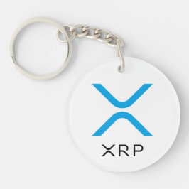 XRPのさざ波の青及び黒いロゴ| Keychain キーホルダー