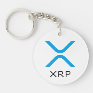 XRPのさざ波の青及び黒いロゴ Keychain キーホルダー