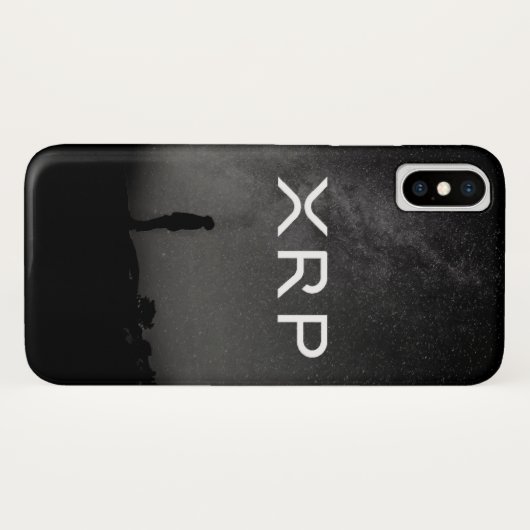 XRPのさざ波の黒の灰色の銀河の電話箱 Case-Mate iPhoneケース (裏面(横))