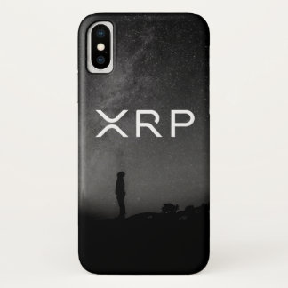XRPのさざ波の黒の灰色の銀河の電話箱 iPhone X ケース