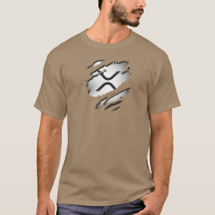 XRPの破れたイメージ(下にロゴが表示される) - Tシャツ
