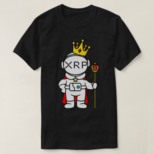 XRPコイン 暗号通貨 ムーン 宇宙飛行士 Tシャツ (デザイン正面)
