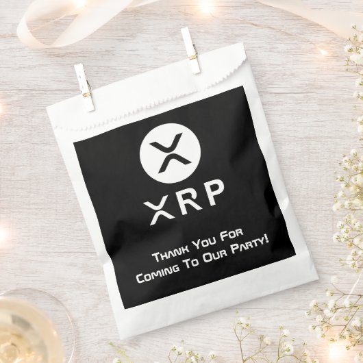 XRPパーティー白黒の暗号通貨 フェイバーバッグ (クリップ留めされた状態)