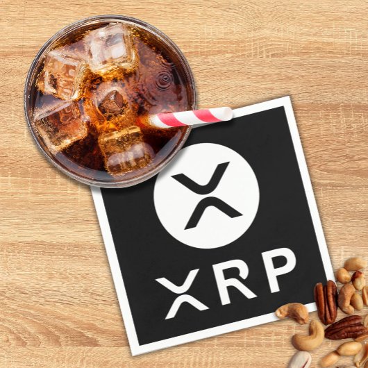 XRPブラッククリプト通貨パーティー スタンダードカクテルナプキン