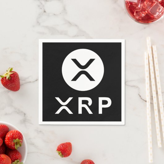 XRPブラッククリプト通貨パーティー スタンダードカクテルナプキン (インサイチュ)