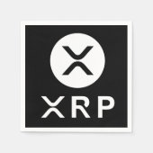 XRPブラッククリプト通貨パーティー スタンダードカクテルナプキン (正面)