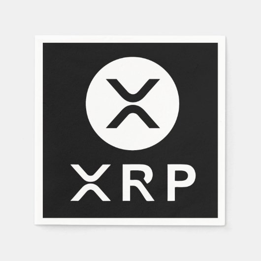 XRPブラッククリプト通貨パーティー スタンダードカクテルナプキン (正面)