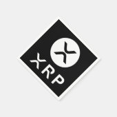 XRPブラッククリプト通貨パーティー スタンダードカクテルナプキン (角)