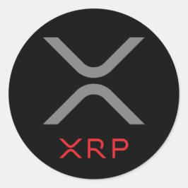XRPリップルグレーと赤のロゴ |ステッカー ラウンドシール