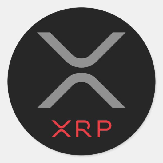 XRPリップルグレーと赤のロゴ |ステッカー ラウンドシール (正面)
