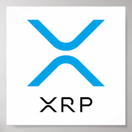 XRPリップルブルー&ブラックロゴ |ポスター ポスター