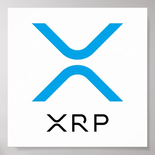 XRPリップルブルー&ブラックロゴ |ポスター ポスター (正面)