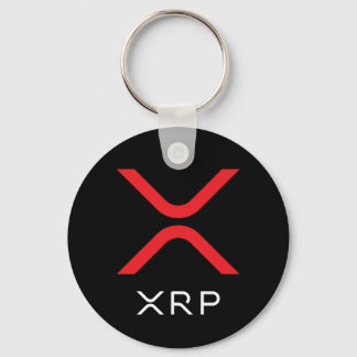 XRPリップルレッド&ホワイトロゴ |基本キーチェーン キーホルダー