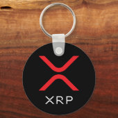 XRPリップルレッド&ホワイトロゴ |基本キーチェーン キーホルダー (正面)