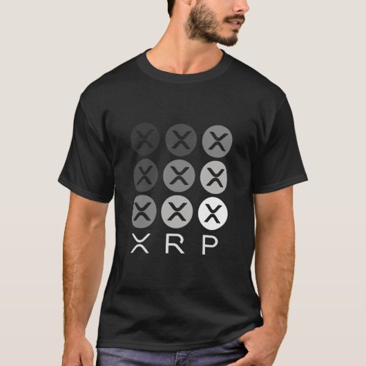 XRPロゴ暗号グリッド Tシャツ (正面)