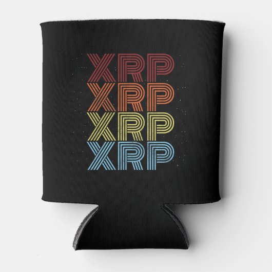 XRP暗号レトロヴィンテージ暗号通貨ミーム 缶クーラー (正面)