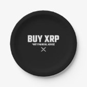 XRP暗号化ミーム非財務アドバイス免責事項 ペーパープレート (正面)