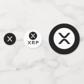 XRP暗号通貨の白黒テーブル紙吹雪 コンフェッティ (正面)