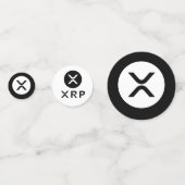 XRP暗号通貨の白黒テーブル紙吹雪 コンフェッティ (裏面)