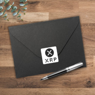 XRP暗号通貨の白黒 スクエアシール