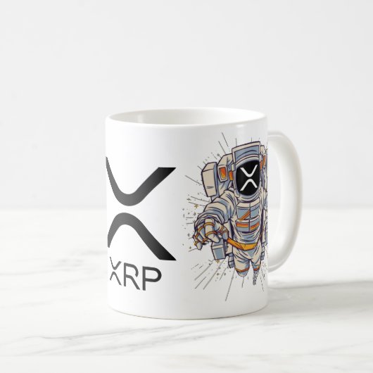 XRP暗号通貨宇宙飛行士 コーヒーマグカップ (正面右)