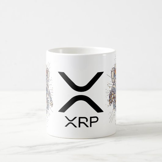 XRP暗号通貨宇宙飛行士 コーヒーマグカップ (中央)