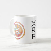 XRP暗号通貨 – XRP水色 コーヒーマグカップ (正面左)