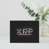 XRP暗号通貨Cryptocurrency米国国旗 ポストカード (スタンド正面)