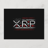 XRP暗号通貨Cryptocurrency米国国旗 ポストカード (正面)